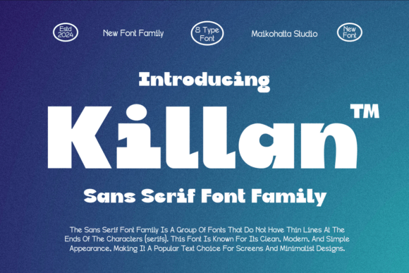 Killan: A Clean, Professional Sans Serif Font for Small Businesses